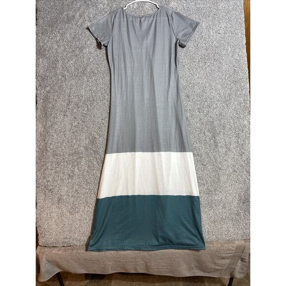 Colorblock Maxi Dress Small Flowy Boho Coastal Chic Casual Resortwear Minimalist - Picture 8 of 8